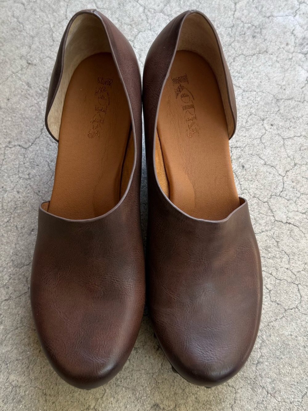 Korks Arielle D'orsay clog booties chunky wood sole studded detailing size 9 - Picture 5 of 11